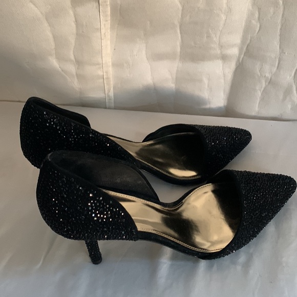 Coach Black Stones Embellished Pointy Toe D’orsay Party Pumps 11 - Picture 3 of 7